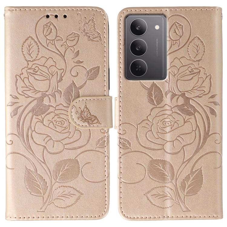 Rose Butterfly Embossed Leather Phone Case, For Realme 14 Pro+, For Realme 14 Pro, For Realme 14x, For Realme GT 7 Pro