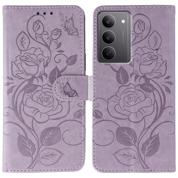 Rose Butterfly Embossed Leather Phone Case, For Realme 14 Pro+, For Realme 14 Pro, For Realme 14x, For Realme GT 7 Pro