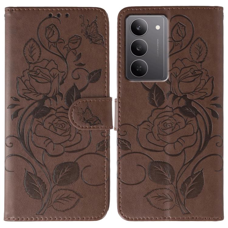 Rose Butterfly Embossed Leather Phone Case, For Realme 14 Pro+, For Realme 14 Pro, For Realme 14x, For Realme GT 7 Pro
