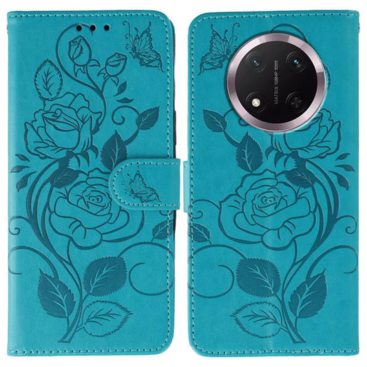Rose Butterfly Embossed Leather Phone Case, For Honor Magic7 Lite / X9c, For Honor Magic7 Pro, For Honor X7c / Play 60 Plus, For Honor Magic6 Lite / X50 / X9b