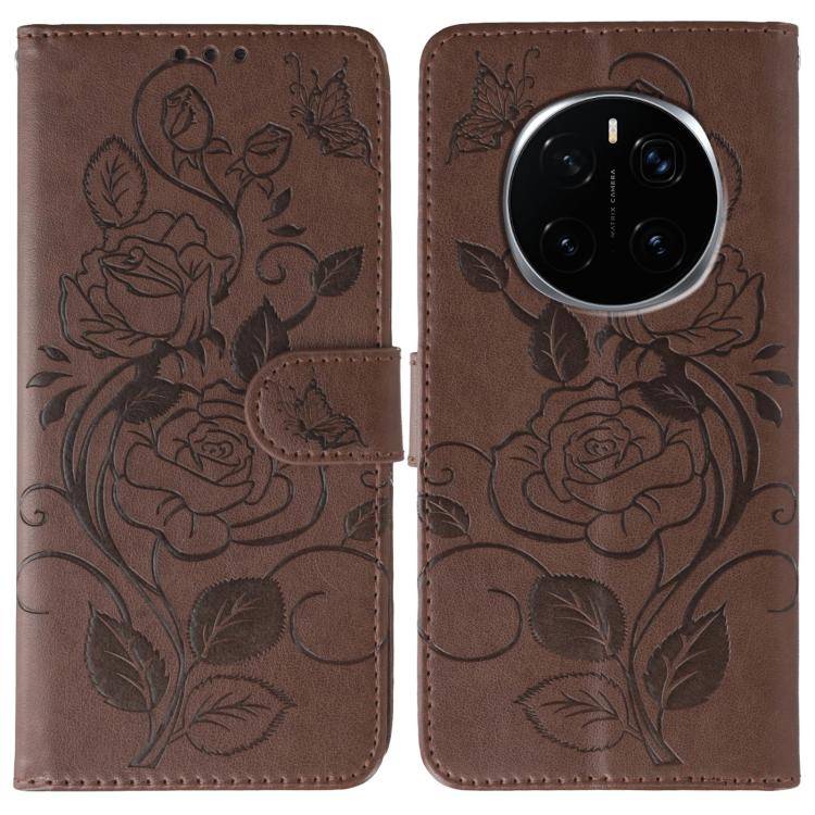 Rose Butterfly Embossed Leather Phone Case, For Honor Magic7 Lite / X9c, For Honor Magic7 Pro, For Honor X7c / Play 60 Plus, For Honor Magic6 Lite / X50 / X9b