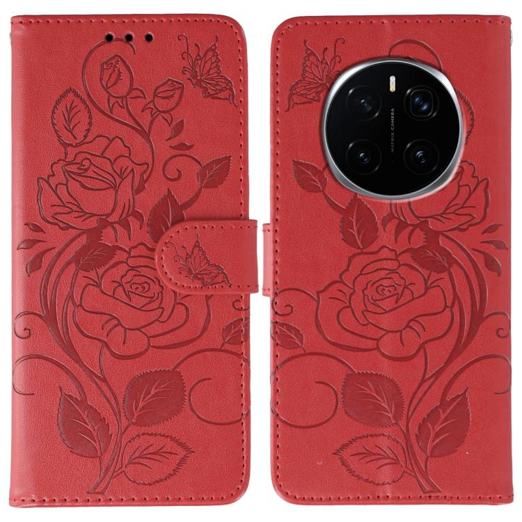Rose Butterfly Embossed Leather Phone Case, For Honor Magic7 Lite / X9c, For Honor Magic7 Pro, For Honor X7c / Play 60 Plus, For Honor Magic6 Lite / X50 / X9b