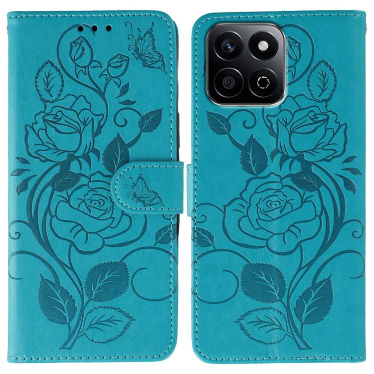 Rose Butterfly Embossed Leather Phone Case, For Honor Magic7 Lite / X9c, For Honor Magic7 Pro, For Honor X7c / Play 60 Plus, For Honor Magic6 Lite / X50 / X9b