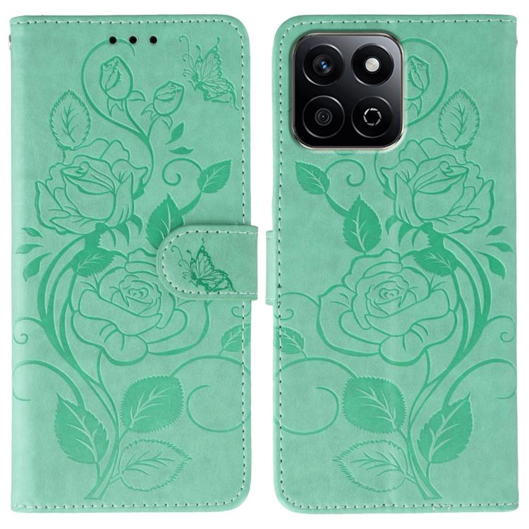 Rose Butterfly Embossed Leather Phone Case, For Honor Magic7 Lite / X9c, For Honor Magic7 Pro, For Honor X7c / Play 60 Plus, For Honor Magic6 Lite / X50 / X9b