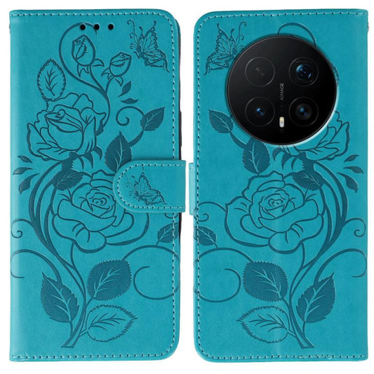 Rose Butterfly Embossed Leather Phone Case, For Honor Magic8 Pro, For Honor Magic8, For Honor X7d 5G, For Honor X5c Plus, For Honor X6c 4G, For Honor 400 Pro Global 160.8mm, For Honor 400 Lite Global, For Honor 400 Global 156.5mm