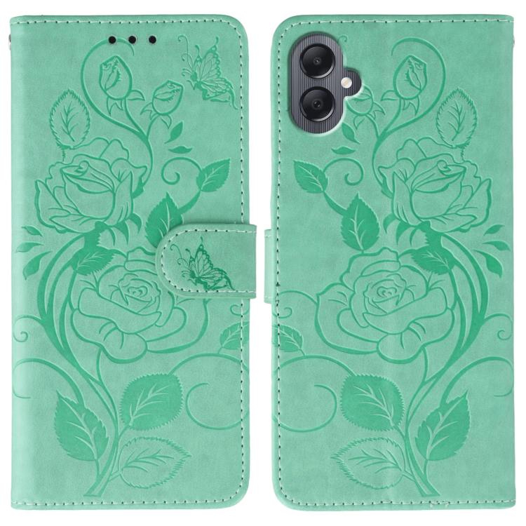 Rose Butterfly Embossed Leather Phone Case, For Samsung Galaxy A16 4G / 5G, For Samsung Galaxy A05