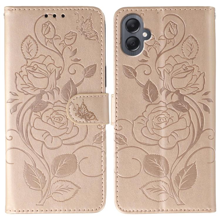 Rose Butterfly Embossed Leather Phone Case, For Samsung Galaxy A16 4G / 5G, For Samsung Galaxy A05