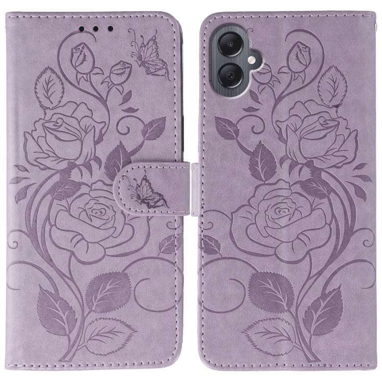 Rose Butterfly Embossed Leather Phone Case, For Samsung Galaxy A16 4G / 5G, For Samsung Galaxy A05