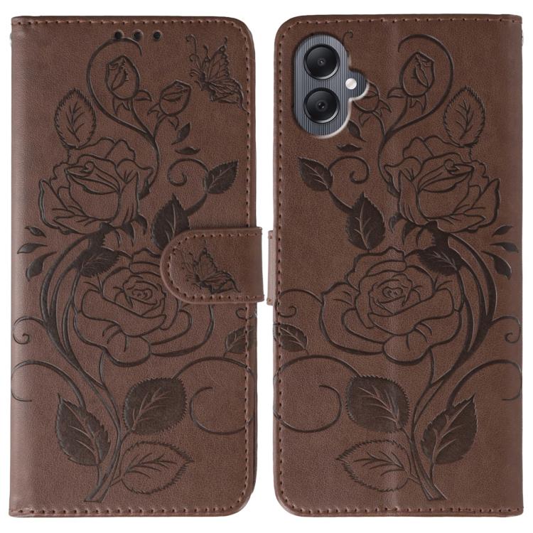 Rose Butterfly Embossed Leather Phone Case, For Samsung Galaxy A16 4G / 5G, For Samsung Galaxy A05