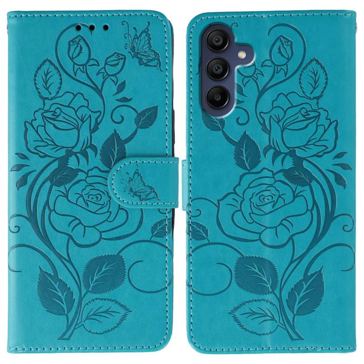 Rose Butterfly Embossed Leather Phone Case, For Samsung Galaxy A16 4G / 5G, For Samsung Galaxy A05
