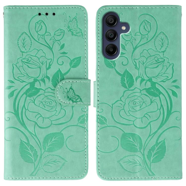 Rose Butterfly Embossed Leather Phone Case, For Samsung Galaxy A16 4G / 5G, For Samsung Galaxy A05
