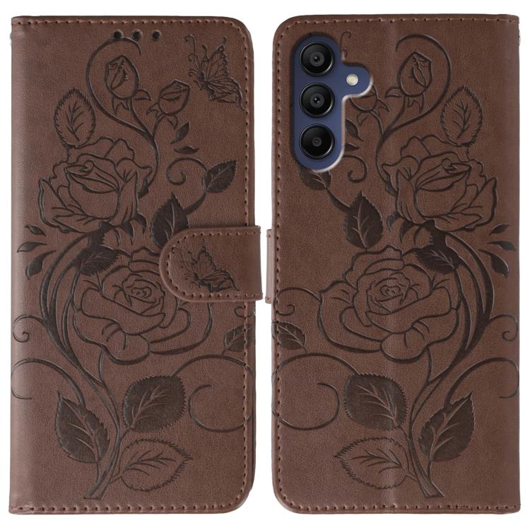 Rose Butterfly Embossed Leather Phone Case, For Samsung Galaxy A16 4G / 5G, For Samsung Galaxy A05