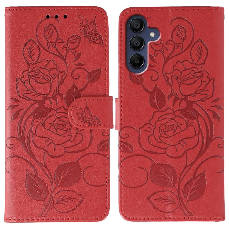 Rose Butterfly Embossed Leather Phone Case, For Samsung Galaxy A16 4G / 5G, For Samsung Galaxy A05