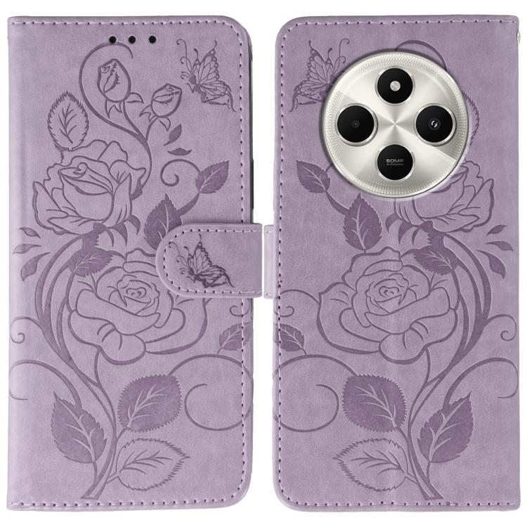 Rose Butterfly Embossed Leather Phone Case, For Redmi 15C 5G / 4G EU 173mm, For Redmi 15 5G Global / 15 4G SEA, For Redmi 15 5G / 4G EU 171mm, For Redmi 15C 5G / 4G Global 171mm, For Redmi Turbo 4 Pro 5G / Poco F7, For Xiaomi Poco F7 Ultra / Redmi K80 ...