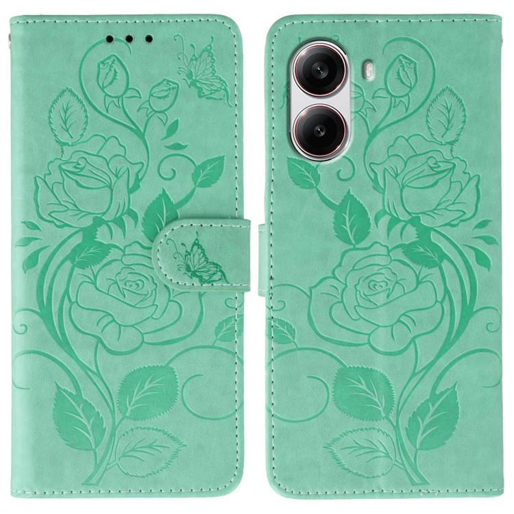 Rose Butterfly Embossed Leather Phone Case, For Xiaomi 15 Ultra, For Xiaomi Poco X7 Pro, For Xiaomi 15 Pro, For Xiaomi 15, For Xiaomi 14T Pro, For Xiaomi 14T, For Xiaomi Poco C61 4G Global, For Xiaomi 13T / 13T Pro