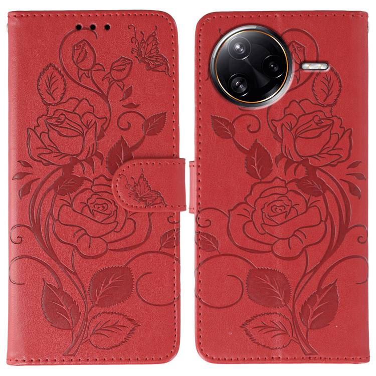 Rose Butterfly Embossed Leather Phone Case, For Redmi 15C 5G / 4G EU 173mm, For Redmi 15 5G Global / 15 4G SEA, For Redmi 15 5G / 4G EU 171mm, For Redmi 15C 5G / 4G Global 171mm, For Redmi Turbo 4 Pro 5G / Poco F7, For Xiaomi Poco F7 Ultra / Redmi K80 ...