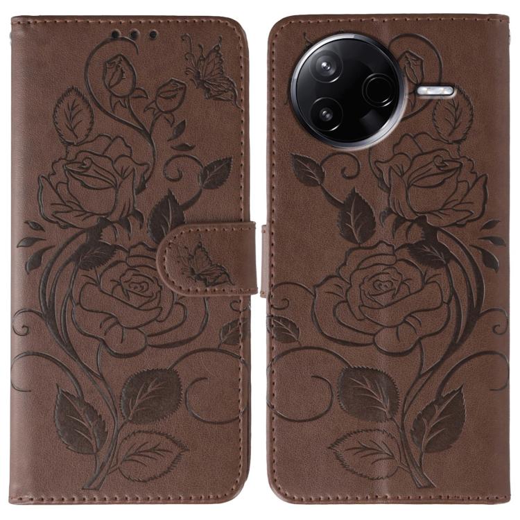 Rose Butterfly Embossed Leather Phone Case, For Redmi 15C 5G / 4G EU 173mm, For Redmi 15 5G Global / 15 4G SEA, For Redmi 15 5G / 4G EU 171mm, For Redmi 15C 5G / 4G Global 171mm, For Redmi Turbo 4 Pro 5G / Poco F7, For Xiaomi Poco F7 Ultra / Redmi K80 ...
