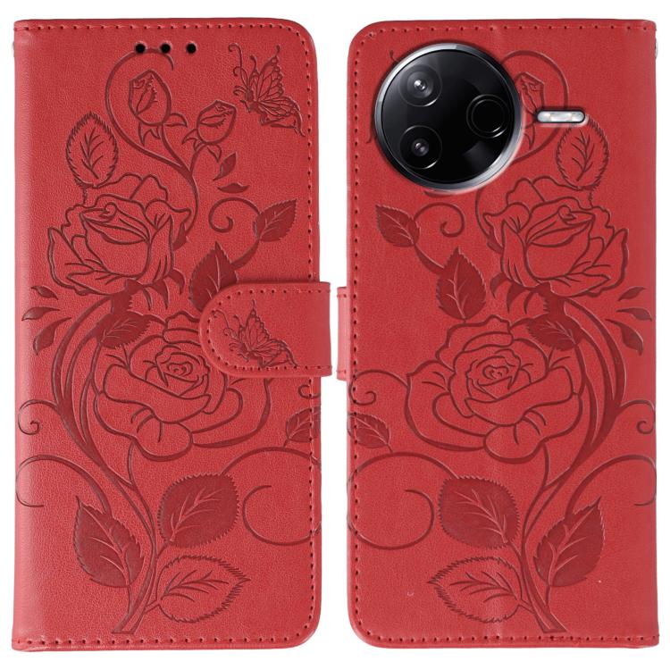 Rose Butterfly Embossed Leather Phone Case, For Redmi 15C 5G / 4G EU 173mm, For Redmi 15 5G Global / 15 4G SEA, For Redmi 15 5G / 4G EU 171mm, For Redmi 15C 5G / 4G Global 171mm, For Redmi Turbo 4 Pro 5G / Poco F7, For Xiaomi Poco F7 Ultra / Redmi K80 ...