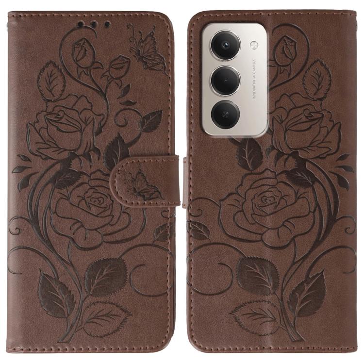 Rose Butterfly Embossed Leather Phone Case, For Redmi 15C 5G / 4G EU 173mm, For Redmi 15 5G Global / 15 4G SEA, For Redmi 15 5G / 4G EU 171mm, For Redmi 15C 5G / 4G Global 171mm, For Redmi Turbo 4 Pro 5G / Poco F7, For Xiaomi Poco F7 Ultra / Redmi K80 ...