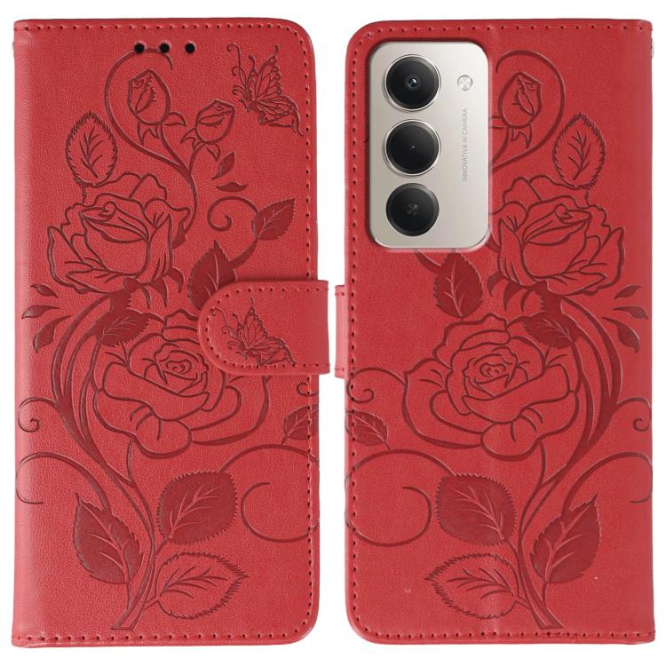 Rose Butterfly Embossed Leather Phone Case, For Redmi 15C 5G / 4G EU 173mm, For Redmi 15 5G Global / 15 4G SEA, For Redmi 15 5G / 4G EU 171mm, For Redmi 15C 5G / 4G Global 171mm, For Redmi Turbo 4 Pro 5G / Poco F7, For Xiaomi Poco F7 Ultra / Redmi K80 ...