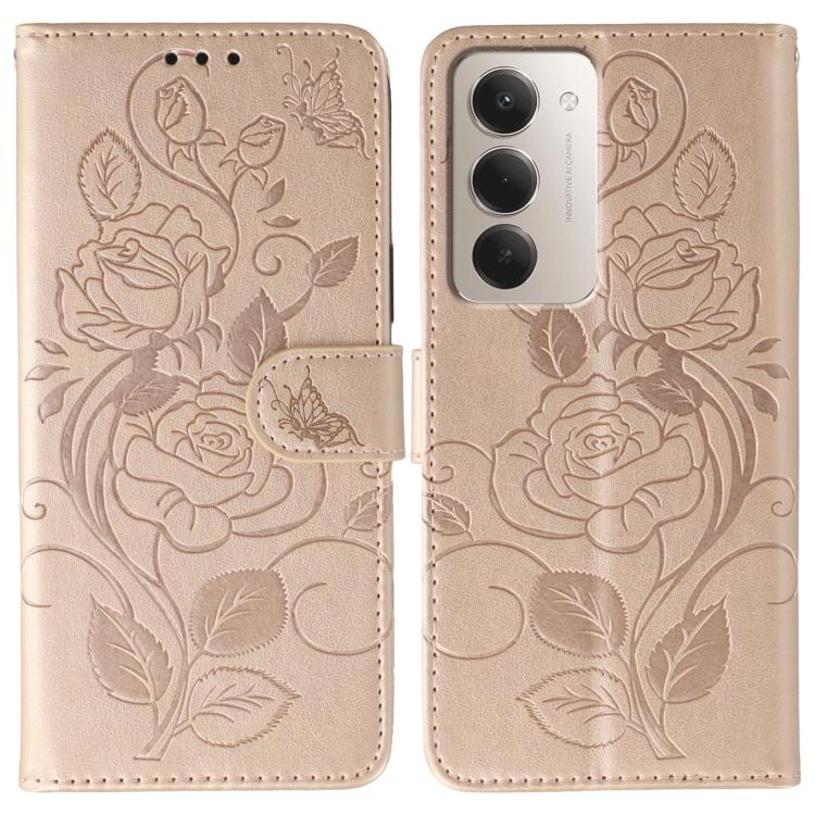 Rose Butterfly Embossed Leather Phone Case, For Redmi 15C 5G / 4G EU 173mm, For Redmi 15 5G Global / 15 4G SEA, For Redmi 15 5G / 4G EU 171mm, For Redmi 15C 5G / 4G Global 171mm, For Redmi Turbo 4 Pro 5G / Poco F7, For Xiaomi Poco F7 Ultra / Redmi K80 ...