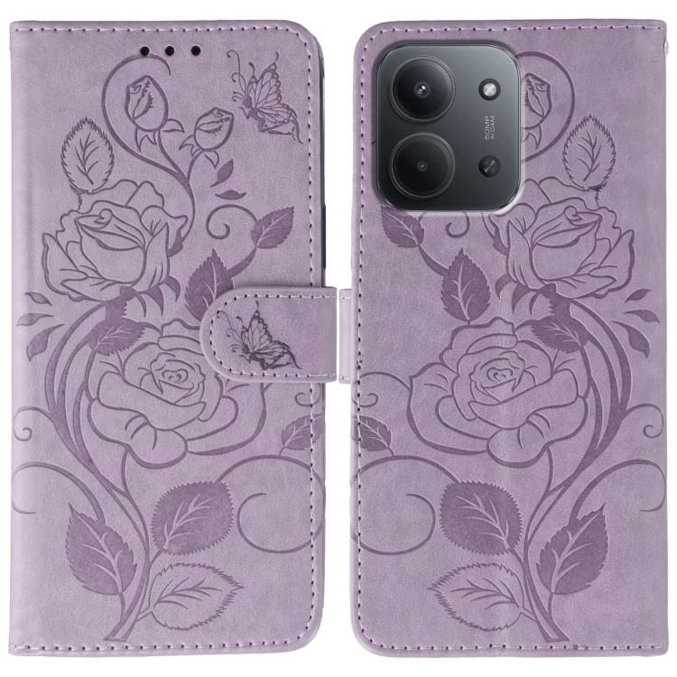 Rose Butterfly Embossed Leather Phone Case, For Redmi 15C 5G / 4G EU 173mm, For Redmi 15 5G Global / 15 4G SEA, For Redmi 15 5G / 4G EU 171mm, For Redmi 15C 5G / 4G Global 171mm, For Redmi Turbo 4 Pro 5G / Poco F7, For Xiaomi Poco F7 Ultra / Redmi K80 ...