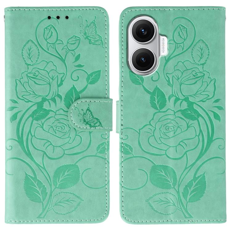 Rose Butterfly Embossed Leather Phone Case, For Redmi 15C 5G / 4G EU 173mm, For Redmi 15 5G Global / 15 4G SEA, For Redmi 15 5G / 4G EU 171mm, For Redmi 15C 5G / 4G Global 171mm, For Redmi Turbo 4 Pro 5G / Poco F7, For Xiaomi Poco F7 Ultra / Redmi K80 ...