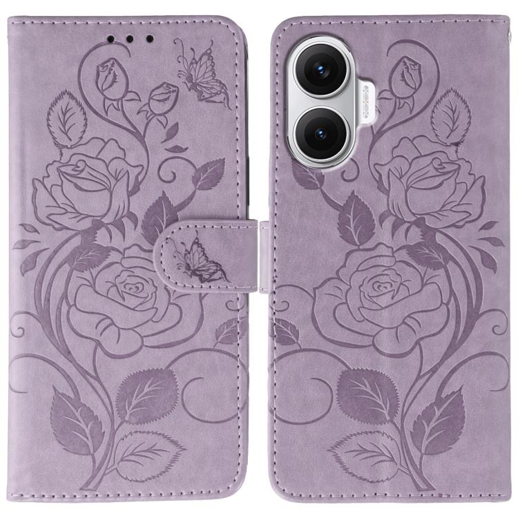 Rose Butterfly Embossed Leather Phone Case, For Redmi 15C 5G / 4G EU 173mm, For Redmi 15 5G Global / 15 4G SEA, For Redmi 15 5G / 4G EU 171mm, For Redmi 15C 5G / 4G Global 171mm, For Redmi Turbo 4 Pro 5G / Poco F7, For Xiaomi Poco F7 Ultra / Redmi K80 ...