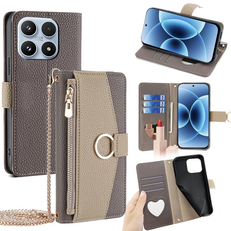 Crossbody Litchi Texture Leather Phone Case, For Xiaomi 17 Pro Max, For Xiaomi 17 Pro, For Xiaomi 17, For Xiaomi Civi 5 Pro 5G, For Xiaomi 15 Ultra