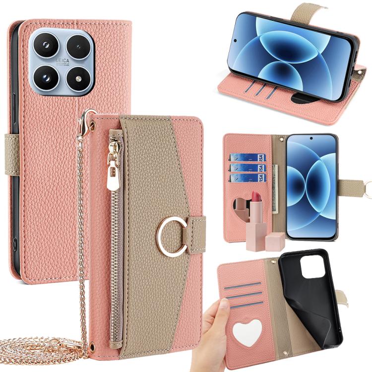 Crossbody Litchi Texture Leather Phone Case, For Xiaomi 17 Pro Max, For Xiaomi 17 Pro, For Xiaomi 17, For Xiaomi Civi 5 Pro 5G, For Xiaomi 15 Ultra