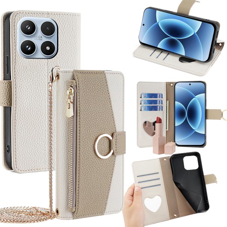 Crossbody Litchi Texture Leather Phone Case, For Xiaomi 17 Pro Max, For Xiaomi 17 Pro, For Xiaomi 17, For Xiaomi Civi 5 Pro 5G, For Xiaomi 15 Ultra
