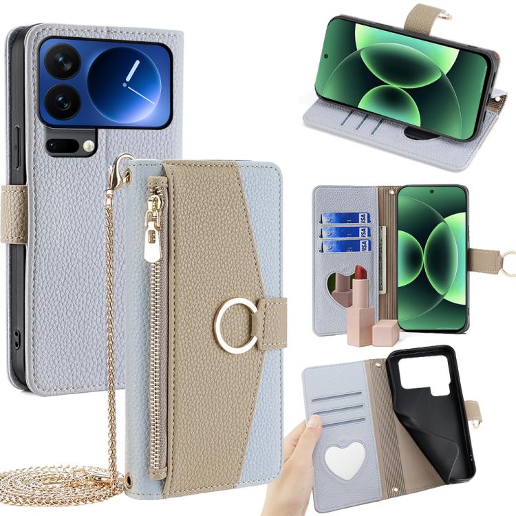 Crossbody Litchi Texture Leather Phone Case, For Xiaomi 17 Pro Max, For Xiaomi 17 Pro, For Xiaomi 17, For Xiaomi Civi 5 Pro 5G, For Xiaomi 15 Ultra