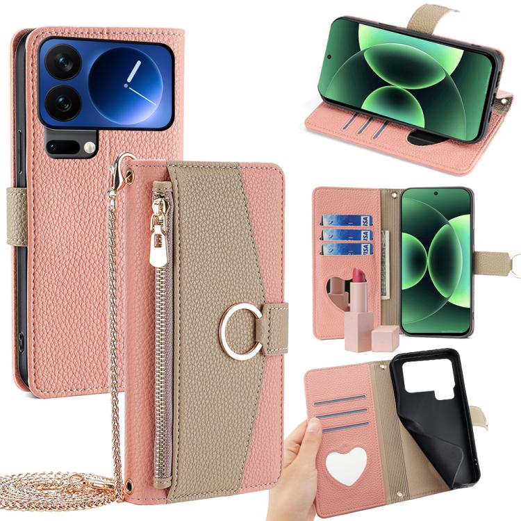 Crossbody Litchi Texture Leather Phone Case, For Xiaomi 17 Pro Max, For Xiaomi 17 Pro, For Xiaomi 17, For Xiaomi Civi 5 Pro 5G, For Xiaomi 15 Ultra
