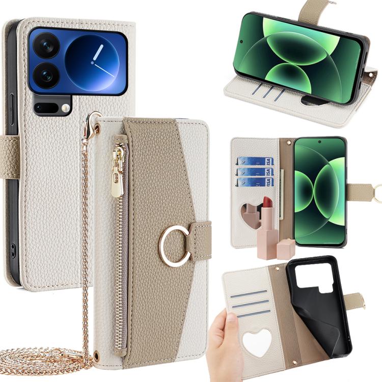 Crossbody Litchi Texture Leather Phone Case, For Xiaomi 17 Pro Max, For Xiaomi 17 Pro, For Xiaomi 17, For Xiaomi Civi 5 Pro 5G, For Xiaomi 15 Ultra
