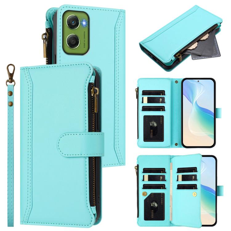 Magnetic Closure 9 Card Slots Zipper Leather Case with Hand Strap, For Motorola Moto X70 Air Pro 5G, For Motorola Moto G17 4G/G17 Power 4G, For Motorola Moto G67 5G / G77 5G Global, For Motorola Moto G67 Power 5G Global                                 ...