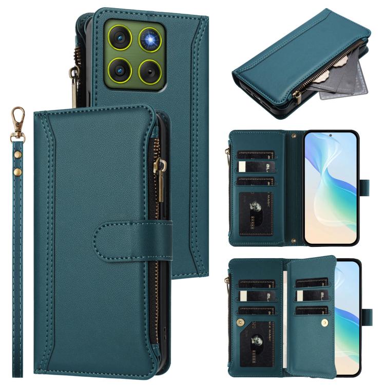 Magnetic Closure 9 Card Slots Zipper Leather Case with Hand Strap, For Motorola Moto X70 Air Pro 5G, For Motorola Moto G17 4G/G17 Power 4G, For Motorola Moto G67 5G / G77 5G Global, For Motorola Moto G67 Power 5G Global                                 ...