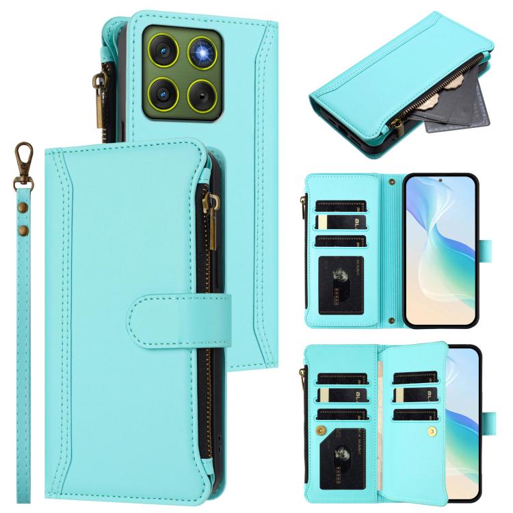 Magnetic Closure 9 Card Slots Zipper Leather Case with Hand Strap, For Motorola Moto X70 Air Pro 5G, For Motorola Moto G17 4G/G17 Power 4G, For Motorola Moto G67 5G / G77 5G Global, For Motorola Moto G67 Power 5G Global                                 ...