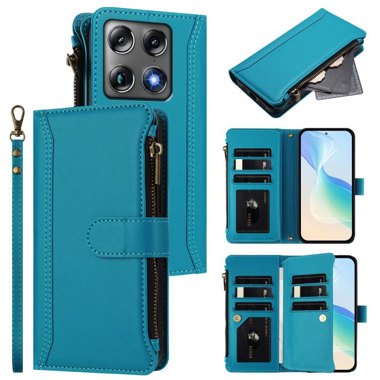 Magnetic Closure 9 Card Slots Zipper Leather Case with Hand Strap, For Motorola Moto G Max/G87/G77/G67 5G, For Motorola Moto X70 Air Pro 5G, For Motorola Moto G17 4G/G17 Power 4G, For Motorola Moto G67 Power 5G Global, For Motorola Edge 70 5G / X70 Air...