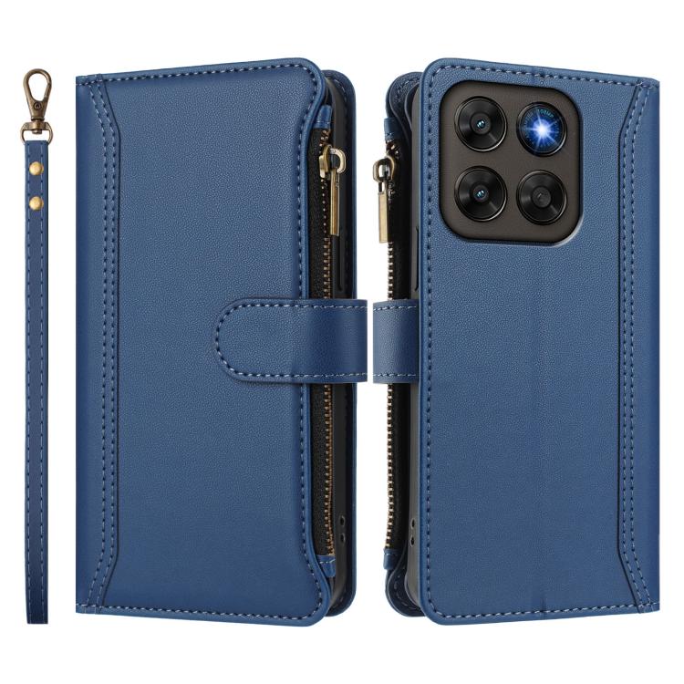 Magnetic Closure 9 Card Slots Zipper Leather Case with Hand Strap, For Motorola Moto G Max/G87/G77/G67 5G, For Motorola Moto X70 Air Pro 5G, For Motorola Moto G17 4G/G17 Power 4G, For Motorola Moto G67 Power 5G Global, For Motorola Edge 70 5G / X70 Air...