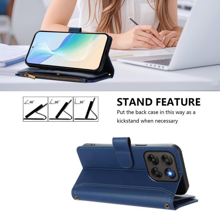 Magnetic Closure 9 Card Slots Zipper Leather Case with Hand Strap, For Motorola Moto G Max/G87/G77/G67 5G, For Motorola Moto X70 Air Pro 5G, For Motorola Moto G17 4G/G17 Power 4G, For Motorola Moto G67 Power 5G Global, For Motorola Edge 70 5G / X70 Air...