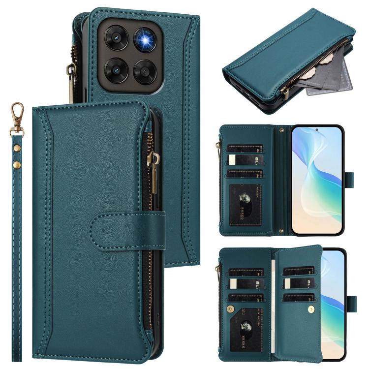 Magnetic Closure 9 Card Slots Zipper Leather Case with Hand Strap, For Motorola Moto G Max/G87/G77/G67 5G, For Motorola Moto X70 Air Pro 5G, For Motorola Moto G17 4G/G17 Power 4G, For Motorola Moto G67 Power 5G Global, For Motorola Edge 70 5G / X70 Air...