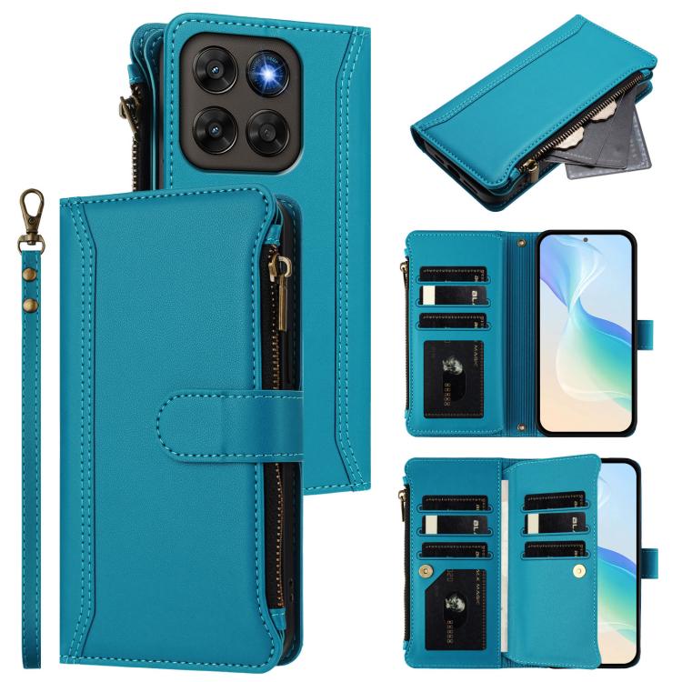 Magnetic Closure 9 Card Slots Zipper Leather Case with Hand Strap, For Motorola Moto G Max/G87/G77/G67 5G, For Motorola Moto X70 Air Pro 5G, For Motorola Moto G17 4G/G17 Power 4G, For Motorola Moto G67 Power 5G Global, For Motorola Edge 70 5G / X70 Air...