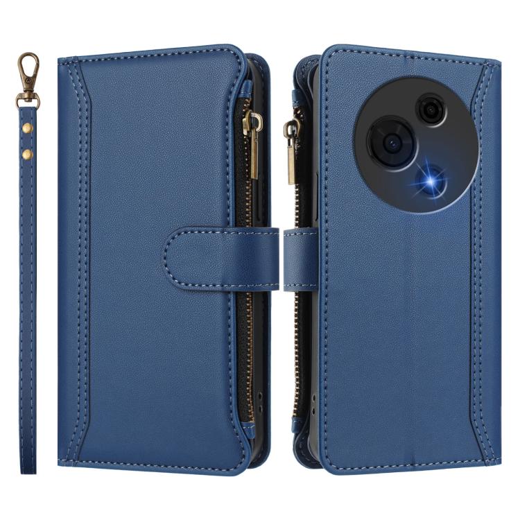Magnetic Closure 9 Card Slots Zipper Leather Case with Hand Strap, For TCL 60 NxtPaper, For TCL 605 / 60 SE, For TCL 60R 5G, For TCL 503, For TCL 50 5G / 50 XE NxtPaper 5G, For TCL 50 XL / 50 XL NxtPaper 5G, For TCL 201, For TCL 50 XE