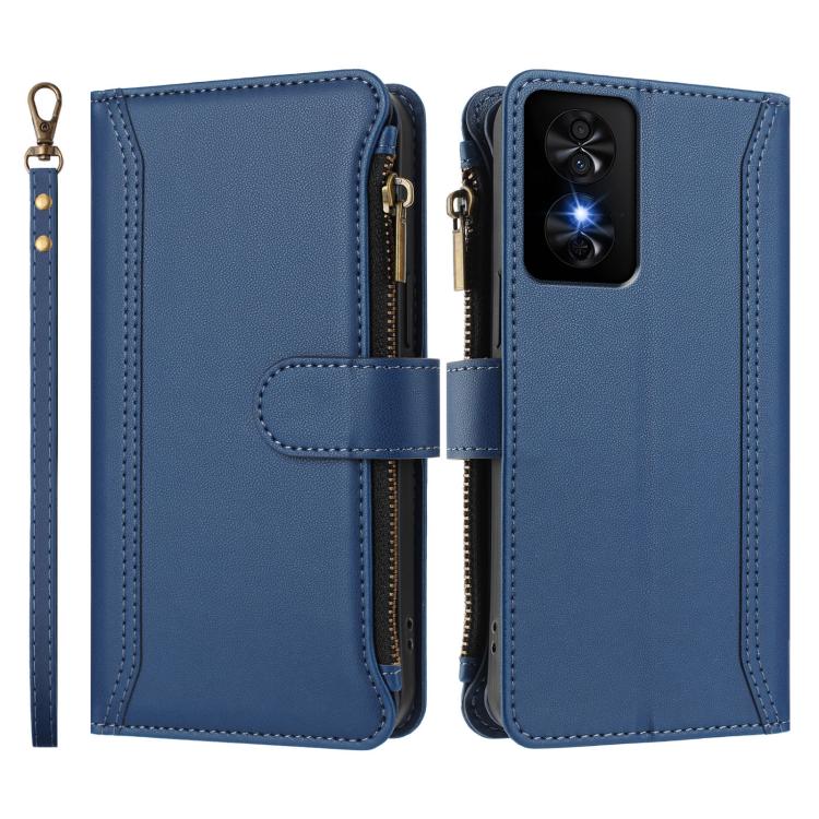 Magnetic Closure 9 Card Slots Zipper Leather Case with Hand Strap, For TCL 50 SE / 40 NxtPaper 4G, For TCL 501, For TCL 505, For TCL 502, For TCL 40 SE, For TCL 403, For TCL 40 R 5G, For TCL 30XL 2022