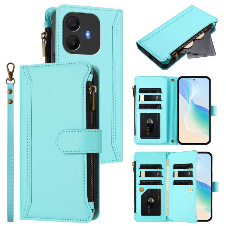 Magnetic Closure 9 Card Slots Zipper Leather Case with Hand Strap, For TCL K70 Power 4G / K70 4G, For TCL Nxtpaper 70 Pro 5G, For TCL K32 5G / K33 5G, For TCL 30Z / 30 LE, For TCL 40 XL / 40 T, For TCL 50 LE 5G / K23 / K24, For TCL 50 Pro NxtPaper / P1...