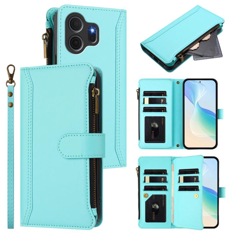 Magnetic Closure 9 Card Slots Zipper Leather Case with Hand Strap, For TCL K70 Power 4G / K70 4G, For TCL Nxtpaper 70 Pro 5G, For TCL K32 5G / K33 5G, For TCL 30Z / 30 LE, For TCL 40 XL / 40 T, For TCL 50 LE 5G / K23 / K24, For TCL 50 Pro NxtPaper / P1...
