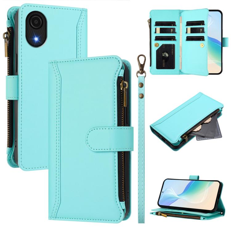 Magnetic Closure 9 Card Slots Zipper Leather Case with Hand Strap, For Samsung Galaxy A15 5G / 4G, For Samsung Galaxy A55 5G, For Samsung Galaxy A35 5G, For Samsung Galaxy A25 5G, For Samsung Galaxy A24 4G, For Samsung Galaxy A23 5G / 4G / M23         ...