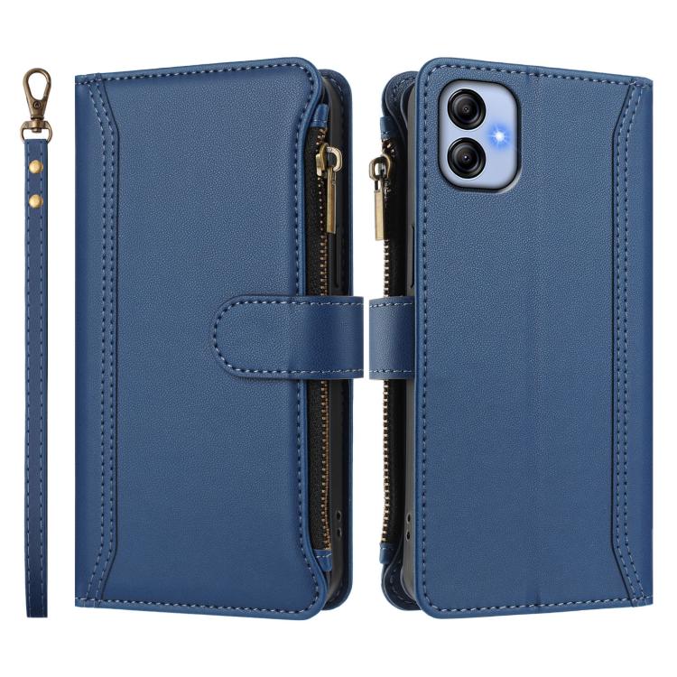 Magnetic Closure 9 Card Slots Zipper Leather Case with Hand Strap, For Samsung Galaxy A04e / F04 / M04 4G, For Samsung Galaxy A14 5G / 4G, For Samsung Galaxy A34 5G, For Samsung Galaxy A54 5G, For Samsung Galaxy A13 5G / 4G / A04s                      ...