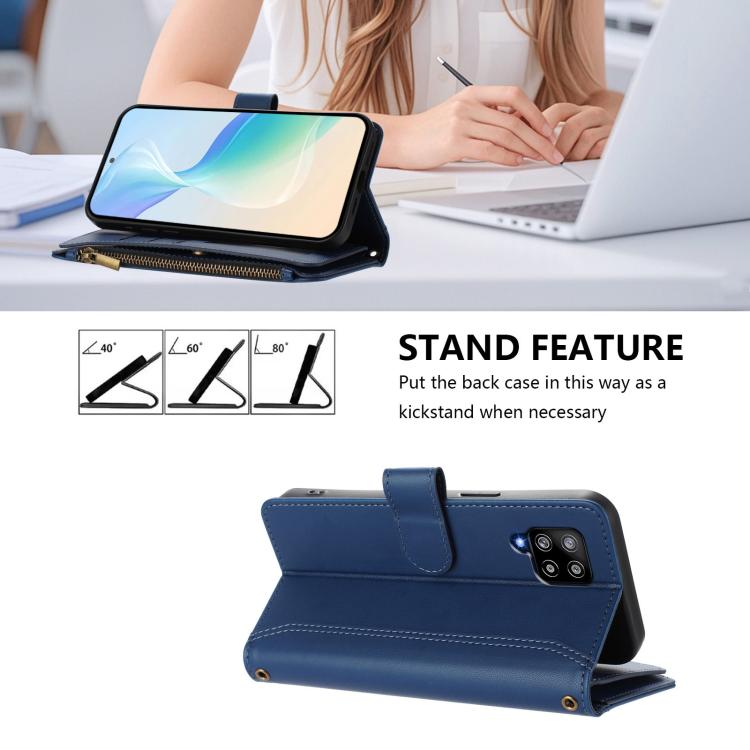 Magnetic Closure 9 Card Slots Zipper Leather Case with Hand Strap, For Samsung Galaxy A42 5G / M42 5G, For Samsung Galaxy A32 4G, For Samsung Galaxy A02 / M02, For Samsung Galaxy A72 5G / 4G, For Samsung Galaxy A02s 164mm, For Samsung Galaxy A02s 166mm