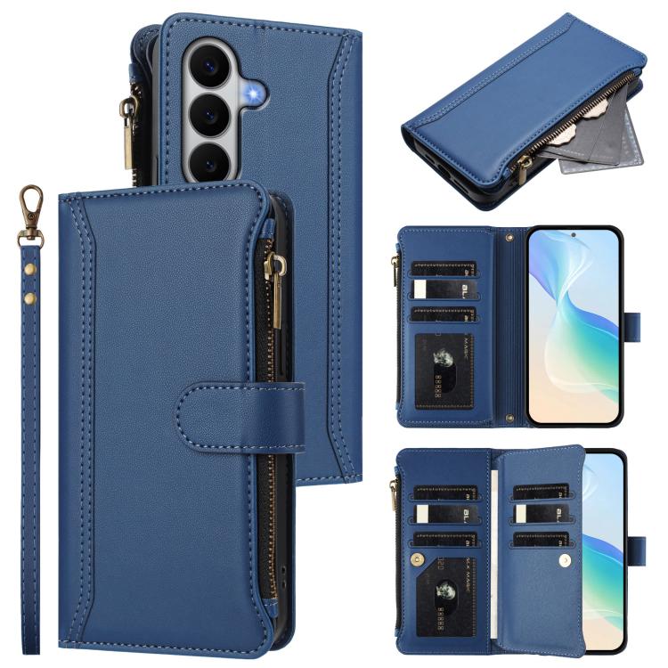Magnetic Closure 9 Card Slots Zipper Leather Case with Hand Strap, For Galaxy A27 5G, For Samsung Galaxy A06 4G / 5G, For Samsung Galaxy A56 5G, For Samsung Galaxy A26 5G, For Samsung Galaxy A36 5G, For Samsung Galaxy A05 / M05 / F05 4G                ...